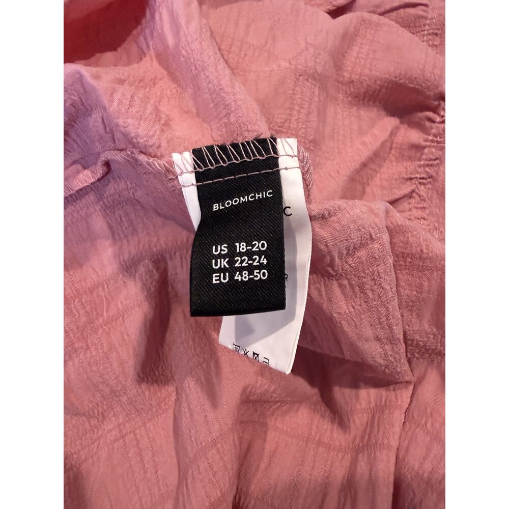 Bloomchic Pink Tiered Dress Women's Size 18/20 Cottagecore Babydoll cinch front - Picture 4 of 7
